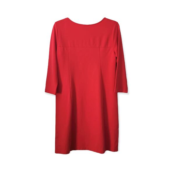 J. Jill Ponte Red Seamed Sheath 3/4 Sleeve Mini Dress Size‎ Small - Picture 2 of 7